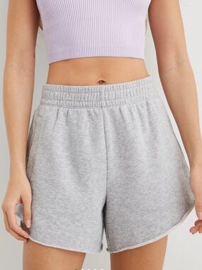 Aerie Grey Fleece-Of-Mind High Waisted Short